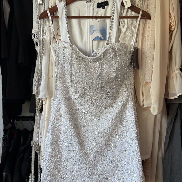 Retrofete Silver Sequin Mini Dress - Picture 2 of 11